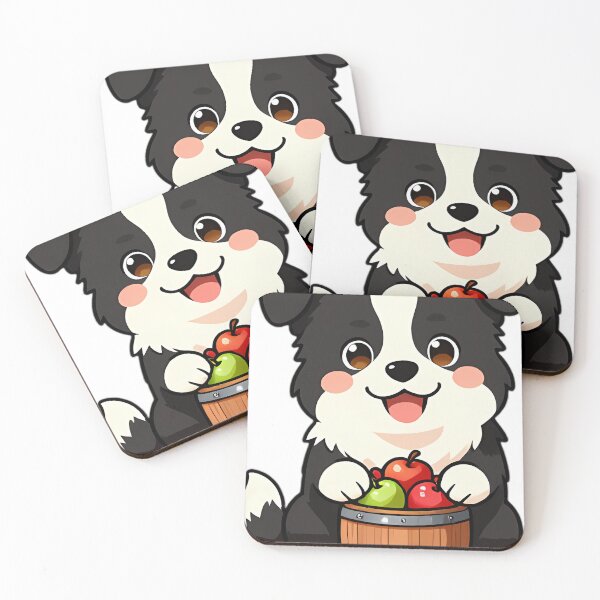 Item preview, Cute Border Collie Puppy with Mini Apple Barrel designed and sold by pumsquare.