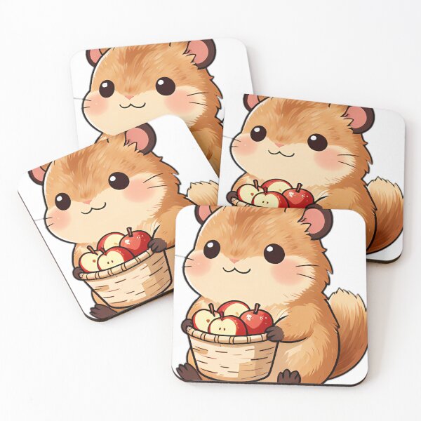 Item preview, Cute Dormouse with Miniature Basket of Spiced Apple Slices designed and sold by pumsquare.