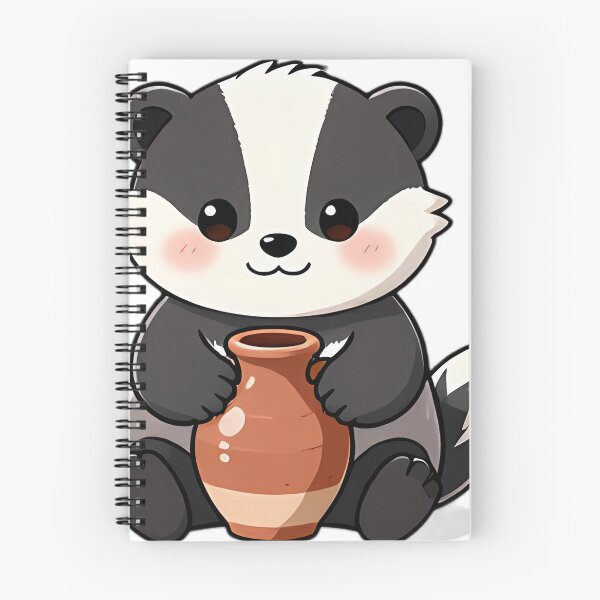 Item preview, Cute Baby Badger with Earthenware Orchard Cider Jug designed and sold by pumsquare.