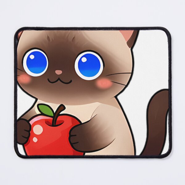 Item preview, Cute Siamese Kitten Hugging Deep Red Rome Apple designed and sold by pumsquare.