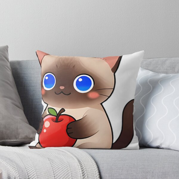 Item preview, Cute Siamese Kitten Hugging Deep Red Rome Apple designed and sold by pumsquare.