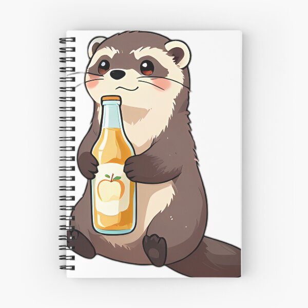 Item preview, Cute Ferret Wrapped Around Cloudy Farm Apple Cider Bottle designed and sold by pumsquare.