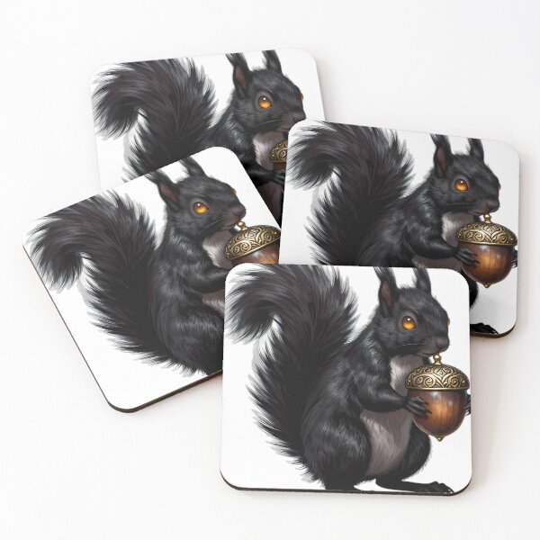 Item preview, Gothic Black Squirrel Stashkeeper designed and sold by IllumeInk.