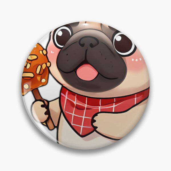 Item preview, Cute Pug Puppy with Gourmet Caramel Apple on a Stick designed and sold by pumsquare.