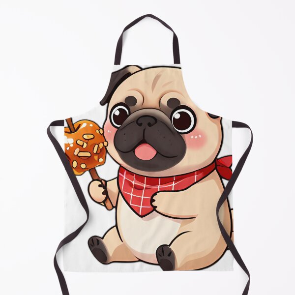 Item preview, Cute Pug Puppy with Gourmet Caramel Apple on a Stick designed and sold by pumsquare.