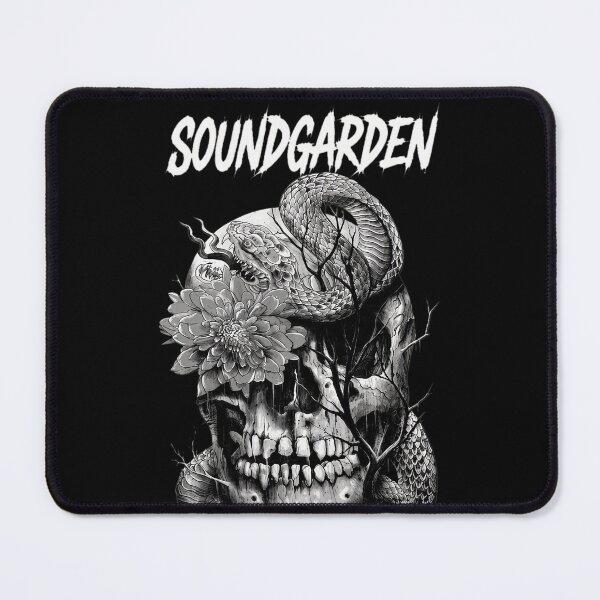 Item preview, SOUNDGARDEN Snake Skull Flower Black and White Art designed and sold by JAMESCHULTE.