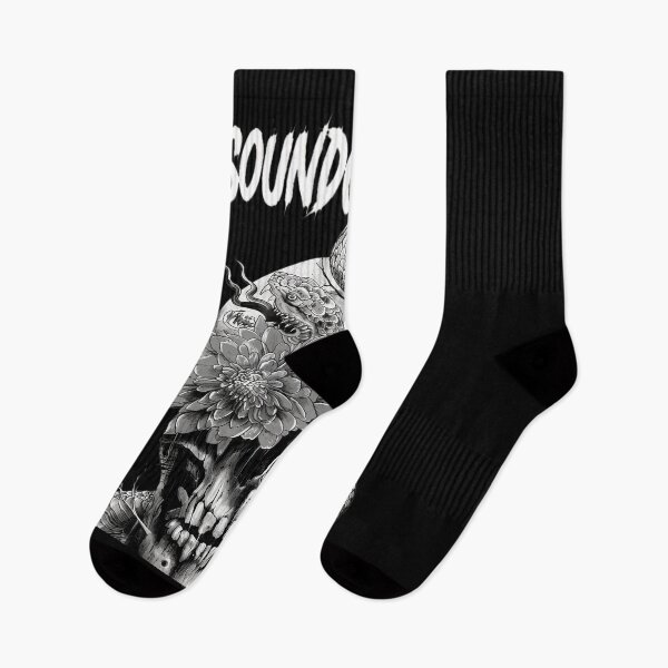 Item preview, SOUNDGARDEN Snake Skull Flower Black and White Art designed and sold by JAMESCHULTE.