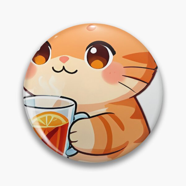 Item preview, Cute Ginger Tabby Kitten with Steaming Apple Cider Punch designed and sold by pumsquare.