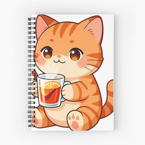 Item preview, Cute Ginger Tabby Kitten with Steaming Apple Cider Punch designed and sold by pumsquare.