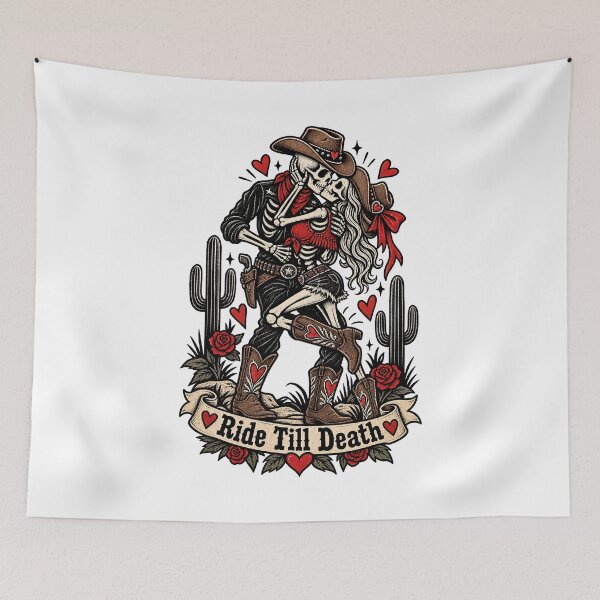 Item preview, Skeleton Cowgirl Ride Till Death designed and sold by tollaru.