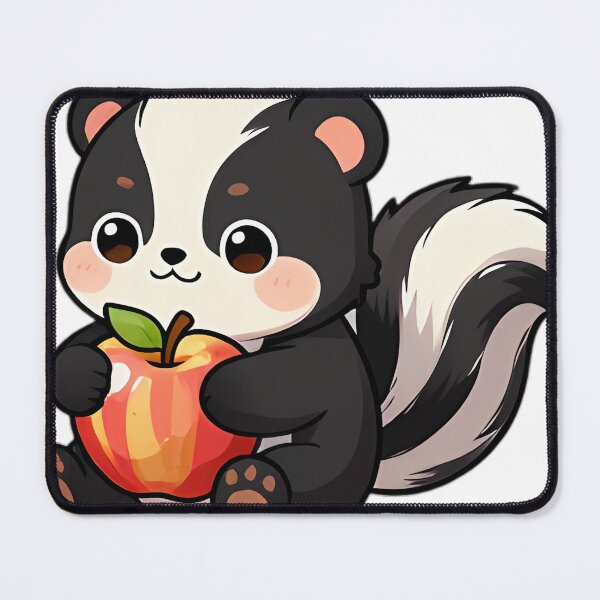 Item preview, Cute Baby Skunk Hugging Striped Fuji Apple designed and sold by pumsquare.