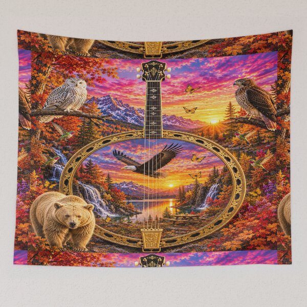 Item preview, Banjo in Vibrant Nature Scene designed and sold by InezPhotography.