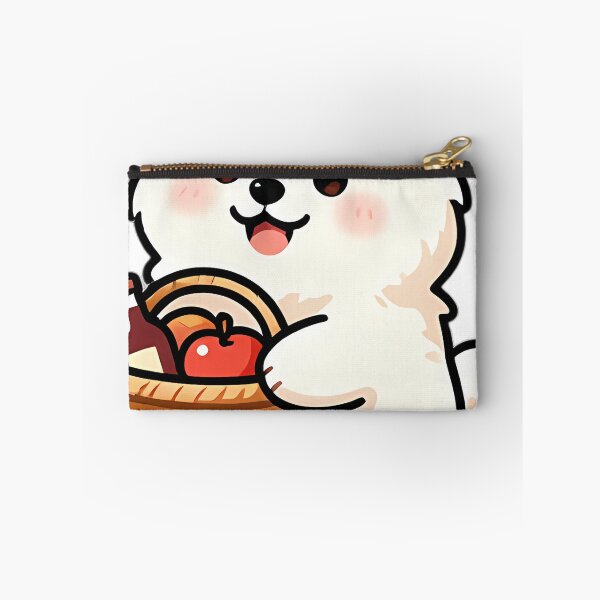 Item preview, Cute Samoyed Puppy with Country Apple Picking Picnic Basket designed and sold by pumsquare.