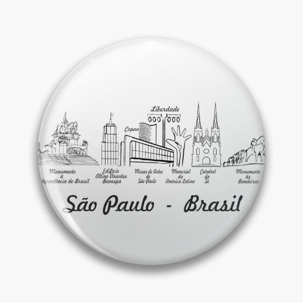 Item preview, Sao Paulo Brasil Skyline - Copan Masp Cathedral Line Art Horizontal Souvenir designed and sold by Sampa In Focus.
