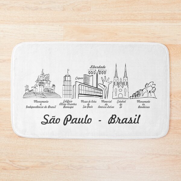 Item preview, Sao Paulo Brasil Skyline - Copan Masp Cathedral Line Art Horizontal Souvenir designed and sold by Sampa In Focus.