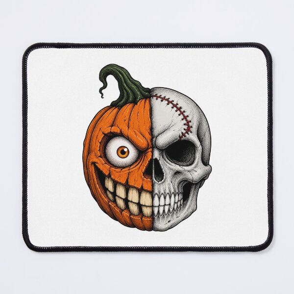 Item preview, Pumpkin Skull Halloween Horror Face Stitched Jack-o’-Lantern designed and sold by FestivityFinds.