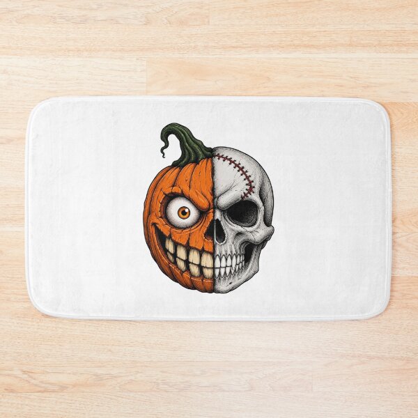 Item preview, Pumpkin Skull Halloween Horror Face Stitched Jack-o’-Lantern designed and sold by FestivityFinds.