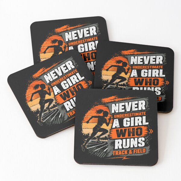 Item preview, Never Underestimate A Girl Who Runs Track & Field Female Runner Athlete designed and sold by SkeletonsDanger.