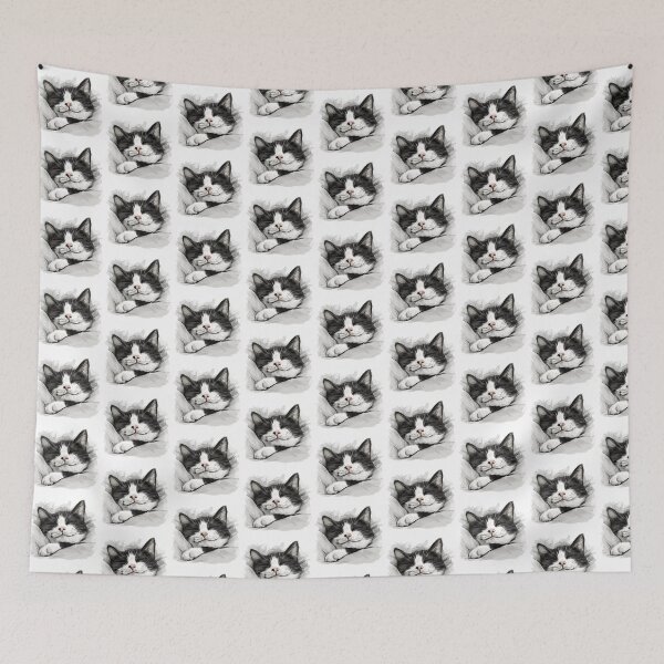 Item preview, Cat | Black & White Cat | Minimal Pet Aesthetic Art designed and sold by Mandayartstudio.