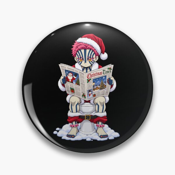 Item preview, Akaza Demon Slayer Christmas Newspaper Toilet Humor designed and sold by SolenneAzur.