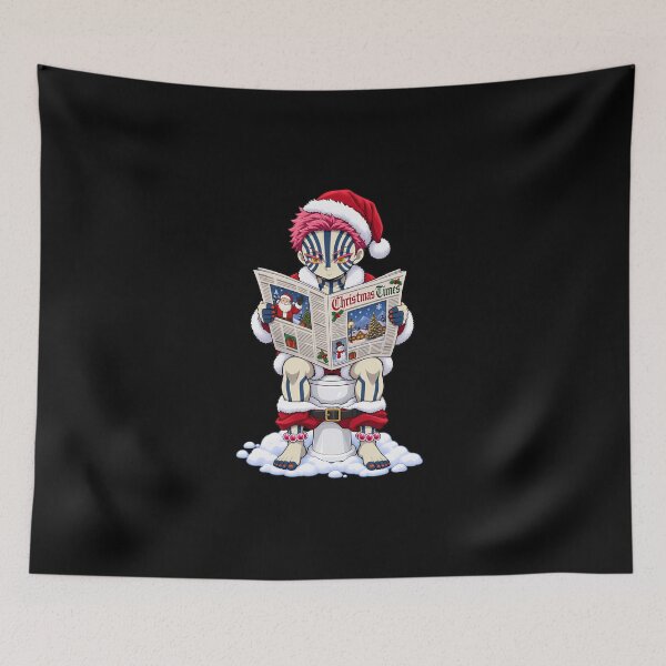 Item preview, Akaza Demon Slayer Christmas Newspaper Toilet Humor designed and sold by SolenneAzur.