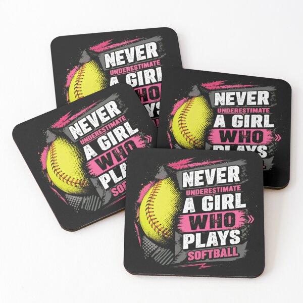 Item preview, Never Underestimate A Girl Who Plays Softball Player Athlete designed and sold by SkeletonsDanger.
