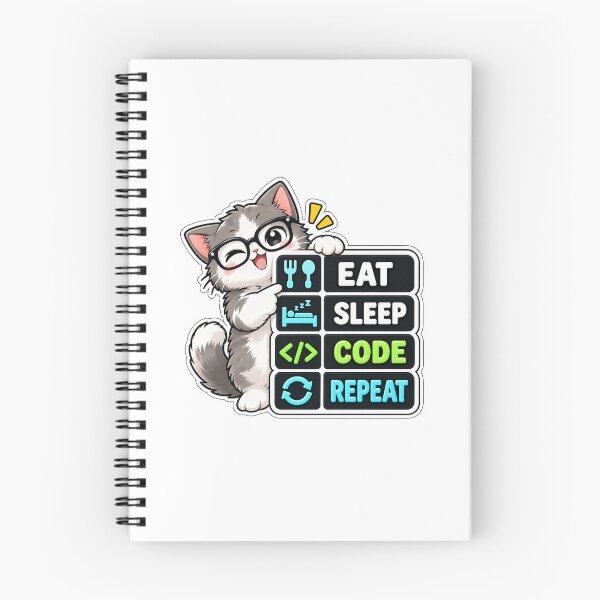 Item preview, Eat Sleep Code Repeat Cat designed and sold by Sari Ramayani.
