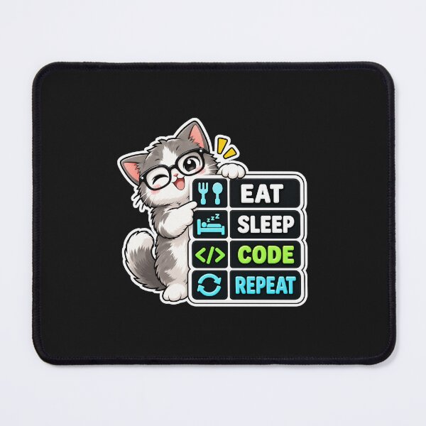 Item preview, Eat Sleep Code Repeat Cat designed and sold by Sari Ramayani.