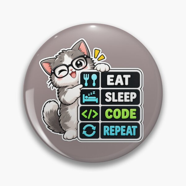 Item preview, Eat Sleep Code Repeat Cat designed and sold by Sari Ramayani.