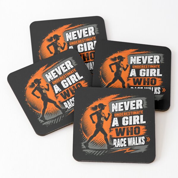 Item preview, Never Underestimate A Girl Who Race Walks Female Athlete Walking Sport designed and sold by SkeletonsDanger.