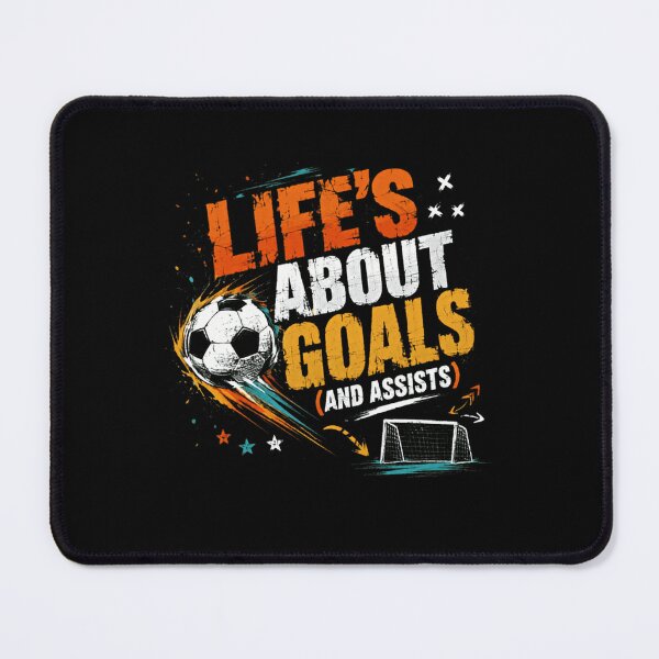 Item preview, Life's About Goals (And Assists) Soccer Player Coach Athlete designed and sold by SkeletonsDanger.