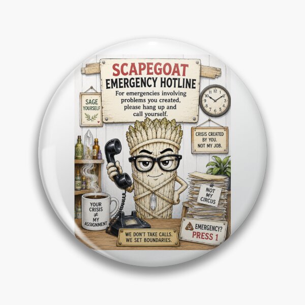 Item preview, Scapegoat Emergency Hotline – Smudgy the Sage Funny Boundary Humor designed and sold by 11-Designs.