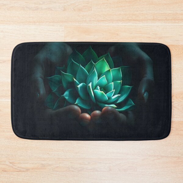 Item preview, Emerald Serenity – Mystical Succulent in Gentle Hands designed and sold by DreamyWallVibes.