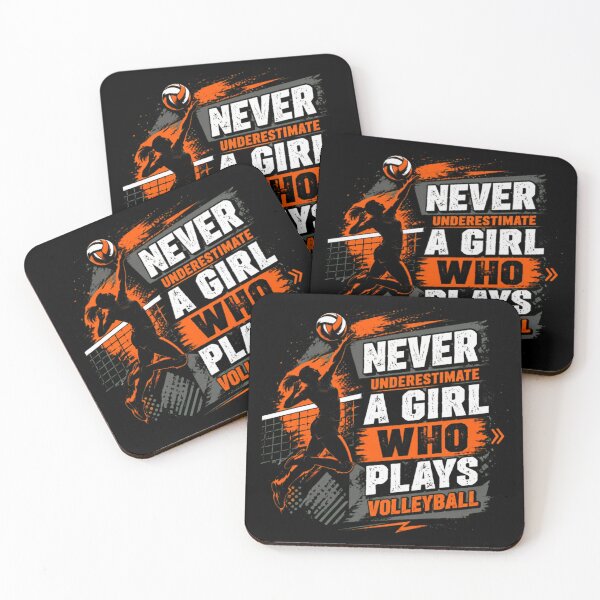Item preview, Never Underestimate A Girl Who Plays Volleyball Female Player Sport designed and sold by SkeletonsDanger.
