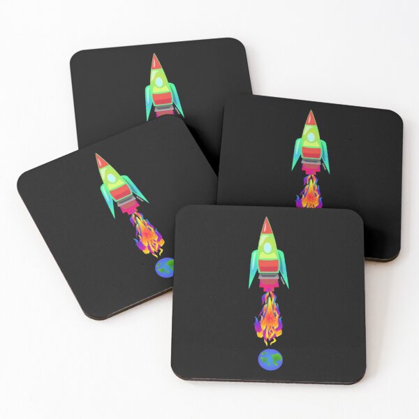 Item preview, Retro Space Rocket Blast Off Earth Vintage Cartoon designed and sold by Oddityorbiit.