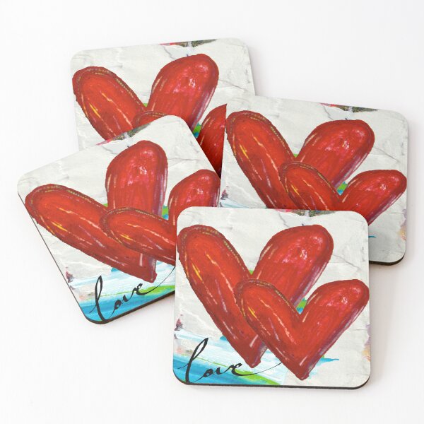 Item preview, Double Love - Vibrant Heart Art  designed and sold by KATHLEEN TENNANT ART.