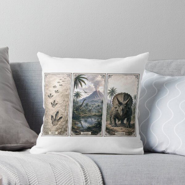 Item preview, FDT Dinosaur Triptych – Footprints, Dinosaurs & Triceratops designed and sold by 3rdBirdInk.