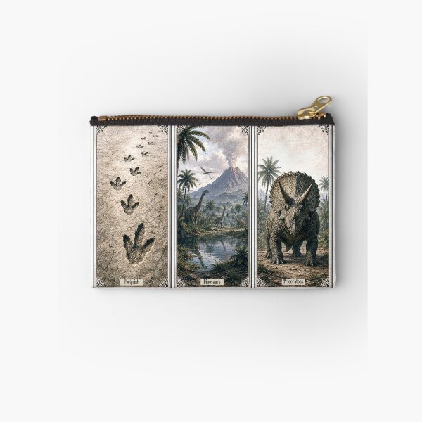 Item preview, Dinosaur Triptych – Footprints, Dinosaurs & Triceratops FDT designed and sold by 3rdBirdInk.