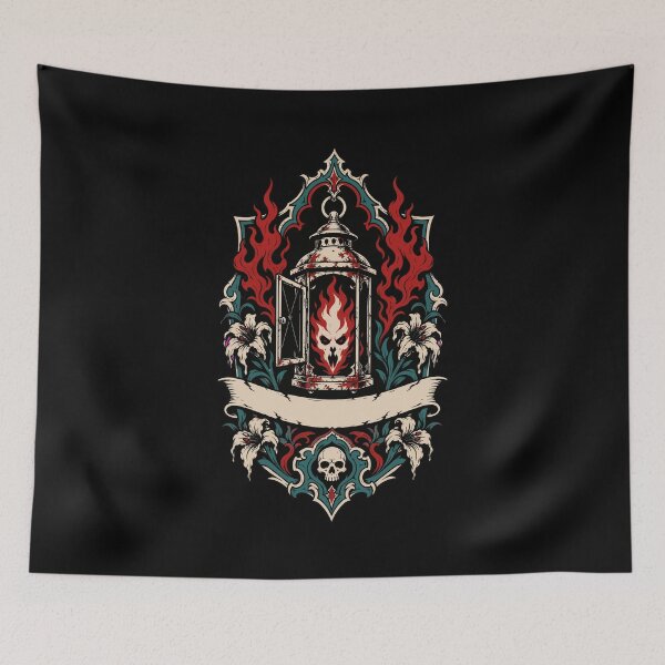 Item preview, Halloween Haunted Lantern Gothic Horror Crest designed and sold by Uglyandcute.