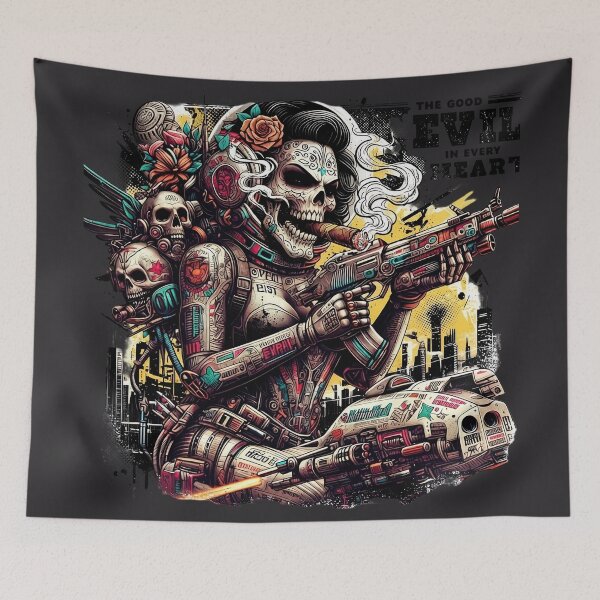 Item preview, Sugar Skull Rifle Cyborg City designed and sold by Voodoo Store Paranormal Collections.