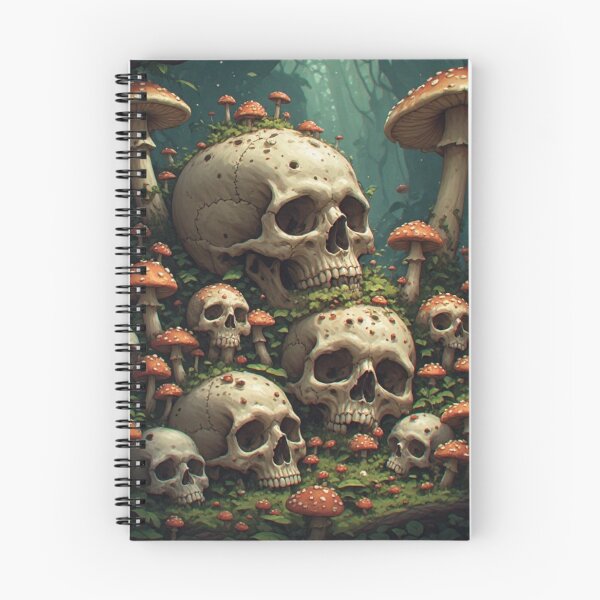 Item preview, Skulls an mushrooms  designed and sold by Kari's shop.