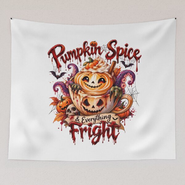 Item preview, Pumpkin Spice & Everything Fright – Spooky Halloween Pumpkin Latte with Monster Tentacles | Cute Horror Pumpkin Spice Design designed and sold by CoolContent Factory.