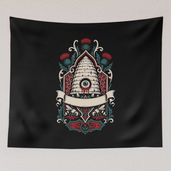 Item preview, Halloween One Eyed Beehive Gothic Occult Horror Crest designed and sold by Uglyandcute.