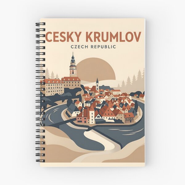 Item preview, Cesky Krumlov Czech Republic Vintage Travel Poster - Castle Art Print designed and sold by DuckOddity.