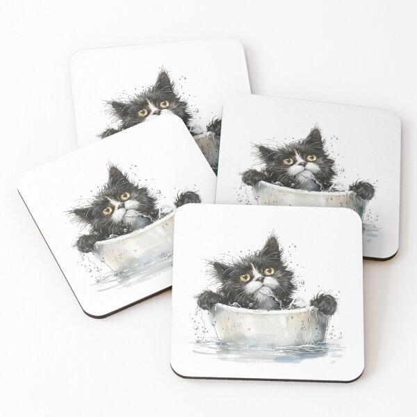 Item preview, Cat | Black & White Cat | Minimal Pet Aesthetic Art designed and sold by Mandayartstudio.