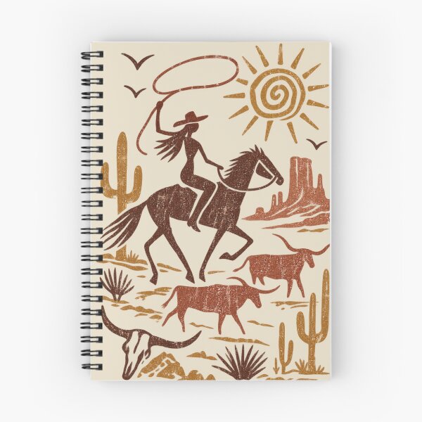 Item preview, Vintage Primitive Cowgirl Western Petroglyph Horse & Cattle Desert Art designed and sold by JonelCrafts.