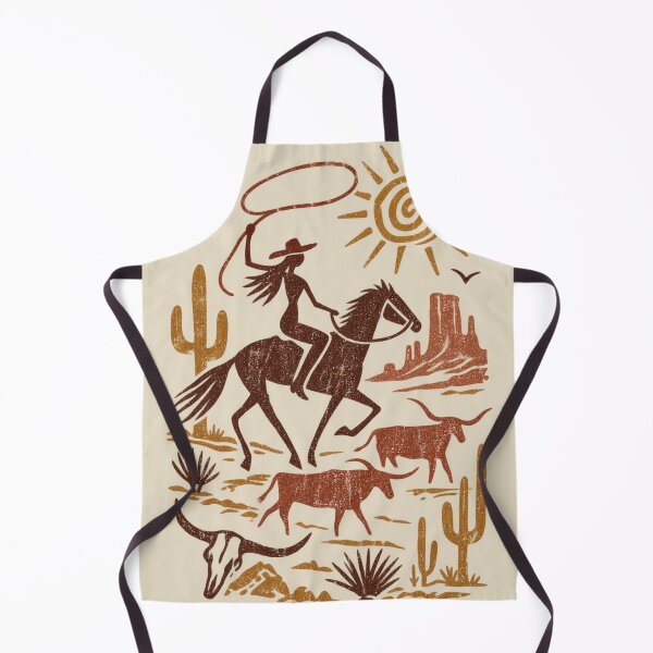 Item preview, Vintage Primitive Cowgirl Western Petroglyph Horse & Cattle Desert Art designed and sold by JonelCrafts.