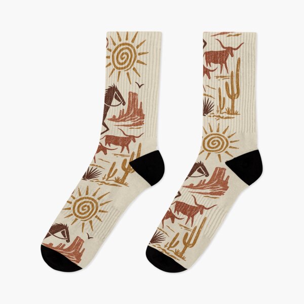 Item preview, Vintage Primitive Cowgirl Western Petroglyph Horse & Cattle Desert Art designed and sold by JonelCrafts.