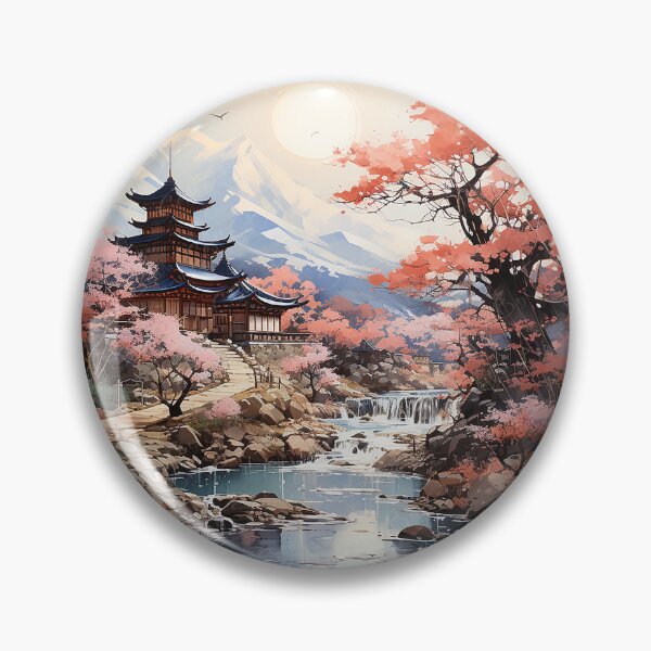 Item preview, Spring’s First Breath - Spring Blossoms In A Mountain Landscape - Watercolor Art - Asian Art designed and sold by CastleBySea.