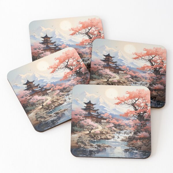 Item preview, Spring’s First Breath - Spring Blossoms In A Mountain Landscape - Watercolor Art - Asian Art designed and sold by CastleBySea.